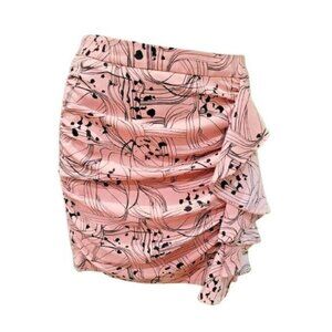 Womens Draped Flounce-detail‎ Ruffle Mini Skirt